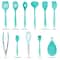 MegaChef Light Teal Silicone Cooking Utensils Set, 12ct.